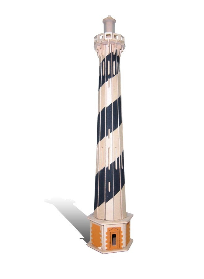 Puzzled 3D Puzzle Lighthouse Set Wood Craft Construction Model Kit, Fun & Educational DIY Wooden Toy Assemble Model Unfinished Crafting Hobby Puzzle to Build and Paint for Decoration 58 Pieces Pack - Image 1